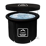 B&Y Faltbare Eisbad Badewanne mit Abdeckung 90cm Eisbaden Tonne Aufblasbare Badewanne Erwachsene für Athleten und Sportler Freistehende Ice Tub Mobile Badewanne Eisfass für Outdoor Eisbad