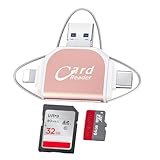Lotvic SD Kartenleser, Multi-Port 4 in 1 Universal SD TF Kartenleser, SD-Kartenleser, Micro SD Card Reader, Micro SD Karte Kamera Speicherkartenleser, Plug and Play, Kompatibel mit Android, iOS usw