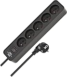 Brennenstuhl Steckdosenleiste 5-fach schwarz 3,00m