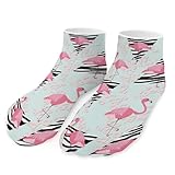 GIOKQB Roter Flamingo Sneaker Socken 5 Paar Sportsocken Laufsocken Kurz Halbsocken Für Herren Damen