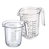 Westmark Set 2tlg., Messkannen 0,5 l und 1 l , mehrsprachige Messskalen, Kunststoff, Gerda, Transparent, 306422E6