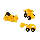 Theo Klein 3241 3236 Baustellenfahrzeuge 3 TLG CAT Baustellen-Fahrzeuge-Set für den Sandkasten, gelb