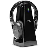 Digitaler Stereo-Funk-Kopfhörer mit 2-in-1 Funk- & Ladestation – kabellos, 30 m Reichweite, kristallklarer Sound, bequem & leicht, schwarz