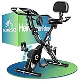 Heimtrainer Fahrrad, SLUNSE 2025 Neu Hometrainer Fahrrad mit stabilem Doppeldreieckrahmen, Klappbar Ergometer Heimtrainer mit 10dB extra Leise, Indoor Bike für Kardio-Training zu Hause, Bis 160KG