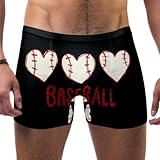 Lorvies Herren Badeanzug, Baseball, Herzform, kurz, quadratische Beine, schnell trocknend, Größe S Gr. XXL, multi