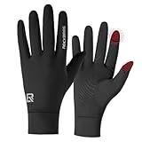 ROCKBROS Handschuhe Herren & Damen Touchscreen – Fahrradhandschuhe & Laufhandschuhe rutschfest und mit Fleece für Radfahren, Laufen, Wandern, Pendeln, Größe XL, Schwarz