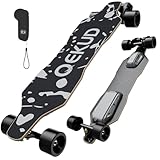 Qekud S4 Elektro-Skateboard für Erwachsene und Jugendliche - 2000W Motor 4 Geschwindigkeitsmodi - Fernbedienung mit OLED mit Display - Schwarz