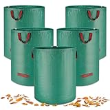 5X 272L Gartenabfallsack stabil - Groß Robust & Faltbar Gartensack für Gartenabfälle - Laubsack aus Polypropylen-Gewebe für Gras Laub Hecke Gartenabfall (272L)