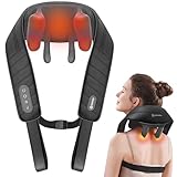 COMFIER Kabelloses Nackenmassagegerät mit Wärme, 4D Kneten Nacken und Schulter Massagegerät, Shiatsu Nacken Rückenmassagegerät Kissen, 2 Heizstufen, Geschenke für Mama Papa