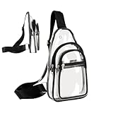 Joberio Transparente Umhängetasche, Stadiongenehmigte transparente Umhängetasche, transparente PVC-Tasche, wasserdichte Umhängetasche, Handytasche, verstellbare lässige Tasche mit