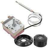 Beavorty Vielseitiger Thermostat für Elektrobackofen und Heißluftfritteuse Einstellbarer Temperaturregler mit Schrauben und Crimpanschlüssen Sicherer Thermostat für Warmwasserbereiter