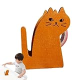 Klebeband Abroller – Holz 8.7x7x3.7cm | Katzen Klebebandspender Vintage Holz Cutter | Klebeband-Schneidewerkzeug Für Wohnzimmer, Arbeitszimmer, Klassenzimmer & Küche