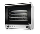 HENDI 227077 Heißluftofen H90S, mit Beschwadung, 4 Bleche inklusive, mit doppelverglaster Tür, Backofen, Temperaturbereich: 50°C bis 300°C, 230V, 2670W, 595×595×(H)570mm, Edelstahl
