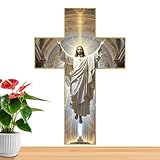 Retro Gesegnete Kirche Hänger Dekoration | Christliche Wandkunst aus Holz | Vintage Bauernhaus-Kreuz Ornament | 30 cm Holzdesign | perfekt für Zuhause, Gebetszimmer, Wohnzimmer, Büro