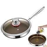 Bratpfannen mit Antihaftbeschichtung, hitzebeständiger Griff, 22 cm, aus Titanlegierung, Bratpfanne mit Deckel, Legierungskonstruktion, für den täglichen - und professionellen Gebrauch