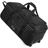 TAIHOYIN Faltbare Reisetasche mit Rollen Groß 85-100L Erweiterbare Handgepäck Tasche Duffel Bag Rolltasche Reise mit Rädern und Mehreren Taschen Packbar für Camping Urlaub 30''/76cm, Schwarz