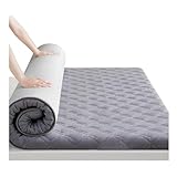 Memory-Schaum-Matratze, Twin-Size-Schaumstoffmatratze, atmungsaktive Latex-Latex-Matratze, Latex-Matratzenauflage – weich – ruhiger Schlaf, atmungsaktiv, Druckentlastung, unterstützend,(Gray,120*200cm