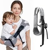 DIFLAX Babytrage Neugeborene Ab Geburt, Verstellbare Baby Hüfttrage Seitlich, Ergonomische Kindertrage Für Kleinkind, Tragegurt Baby Bis 25kg, 0-36 Monate, Grau