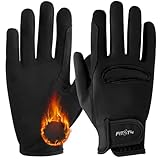 FitsT4 Sports Reithandschuhe Kinder Winter Grip rutschfest Handschuhe Reiten Kinder Jungen Mädchen mit Touchscreen-Design für Reitsport Sports,Schwarz,M