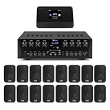 Power Dynamics Multiroom Soundsystem - 8 Zonen Verstärker, 800 Watt, 16 Außenlautsprecher, Internetradio mit DAB, Bluetooth, WLAN, UKW, inkl. Fernbedienung für Haus & Gewerbe