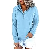 aaSccex Damen-Sweatshirt, Sweatshirts, Hoodies und Sweatshirts, Sportbekleidung, lange Tunika-Oberteile für Damen, Oberteile, Pullover für UK-Jacke, Größe 36, Trainingsanzüge, hellblau, L