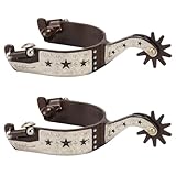 Frdhee West Cowboy Sporen, 2 Stück Pferdesporen Westernsporen Zinklegierung Vintage Herren Sporen Handgefertigter Reitsporn mit Drehbarem Zahnrad Reitzubehör für Pferde