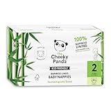The Cheeky Panda - Baby Windeln aus Bambus - Größe 2 (3-8kg) - 44 Windeln - bis zu 12 Stunden Auslaufschutz - Nachhaltige Babywindeln mit super saugfähigem Kern - für empfindliche Babyhaut