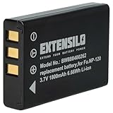 EXTENSILO 1x Akku kompatibel mit Rollei Powerflex 350 WiFi Kamera (1800 mAh, 3,7 V, Li-Ion)