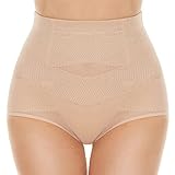 SIMIYA Damen Shapewear Unterhose Bauchweg Miederhose hoher Taille Unterwäsche Bauchkontrolle Miederpant weicher und bequemer Body Shaper für Frauen (Beige, XL)