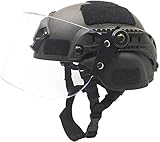 N / A Airsoft Tactical Schutzhelm, Mich 2000 Action Version Taktischer Helm mit NVG-Halterung und vandalensicherer Visiermaske für Erwachsene, Outdoor-Enthusiasten, Taktik-Fans