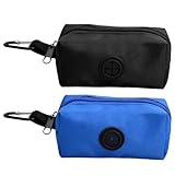 2 stück Wasserdicht Pet Poop Tasche Halter Kotbeutelspender für Hunde Hundekotbeutel-Spender mit Reißverschluss Haustier Kotbeutelspender Beutelspender für Spazierengehen mit Dem Hund, Laufen, Wandern