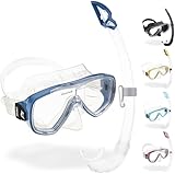 Cressi Onda Mare - Schnorchelset Onda Maske und Schnorchel Mexico, Transparent/Blau, Einheitsgröße, Erwachsene Unisex