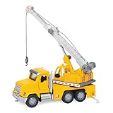 Driven Micro Kran 19 cm mit ausfahrbarem Arm, Lichtern und Tönen – Polizei Spielzeugauto mit Geräuschen, Funktionen – Spielzeug Auto ab 3 Jahren, Gelb