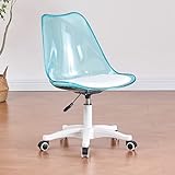 rgonomic Bürostuhl ohne Armlehnen, Acryl, mit 360° drehbaren höhenverstellbaren Rädern, moderner süßer Schminkstuhl für Home Office oder Schreibtisch