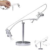 Generisch The Fisherman Balancing Sculpture, Kinetic Fishing Sculpture, Fishing Balancing Statue, Stainless Steel Balance Physics Toy for Home Office Art Deco (Silver)