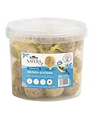 Dehner Natura Premium Meisenknödel mit Netz, ganzjähriges Wildvogelfutter proteinreich / energiereich, hochwertiges Vogelfutter für Wildvögel, im Eimer, 30 Stück je 90 g (2.7 kg)