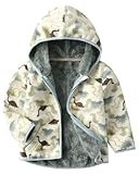 JiAmy Kinder Fleecejacke Fuzzy Plüsch Outwear Reißverschluss Fleece Hoodie Kinderkleidung Herbst Frühling Winter für 1-6 Jahre, grün, 1-2 Years