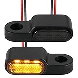JiaHeHe 2 Stück Mini Motorrad LED Blinker 12V E24 E Geprüft Mit 3 LED, Kompakte Aluminium Microblinker IP67 Wasserdicht, Mini Motorrad Blinker Mit E Nummer, Universal 12V Blinklicht