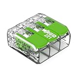 WAGO Green Range Klemme 3-Leiter I bis 4mm² I Verbindungsklemme 3 Leiter mit Hebeln für alle Leiterarten steckbar I 221-423 I 12 Stück