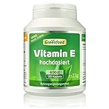 Vitamin E, 400 iE, hochdosiert, 120 Kapseln - unterstützt den Schutz der Zellen vor oxidativem Stress. OHNE künstliche Zusätze. Ohne Gentechnik.