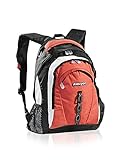 AspenSport Tagesrucksack Sevilla 30 Liter | Alltag | ergonomisch geformt | Kopfhörerausgang | Maße 48 x 38 x 20 cm (BxHxT) | schwarz-rot