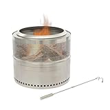 Loobiiny Klappbare Rauchfreie Feuerstelle,Edelstahl Feuertonne FüR DraußEn BBQ,Feuerschale Outdoor Mit Feuerhaken Und Ascheauffangschale,50 * 40cm Terrassenfeuer