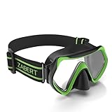ZABERT M1 Taucherbrille, Schwimmbrille für Erwachsene herren damen Schnorchelmaske Tauchmaske Tauchermaske Schwimmmaske Schwarz Grün
