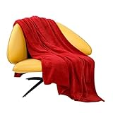 sunyana Kuscheldecke flauschig , Flanelldecke Sofadecke Weiche Gemütliche Plüsch, Decke Wohndecke mit Super weich, und bequem für Bett, Sofa und Zimmer 127*152CM (Weinrot)