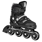 RAVEN Inline Skates Inliner für Kinder und Erwachsene OPTIONAL 2in1 mit Schlittschuhen verstellbar (Drill Black ohne Kufen, 38-42 (25cm-27,5cm))