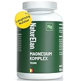 Magnesium Komplex Hochdosiert - 180 Premium Kapseln (6 Monate), 5 in 1, 807 mg je Kapsel, davon 400mg elementares Magnesium, Magnesium: Glycinat, Citrat, Malat, Taurate, Oxid, Vegan