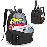 DSLEAF Tennistasche für 2 Schläger, Tennisrucksack mit separatem Schuhfach für Sporttraining, Fitnessstudio-Rucksack für Tennis/Pickleball/Badminton/Squash-Sportarten