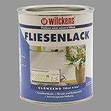 750 ml Wilckens Fliesenlack, Kunstharzbasis, Grund- und Endanstrich, Weiß, Cremeweiß oder Lichtgrau Glänzend (Lichtgrau)