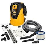 MIRKA Industriestaubsauger Nass- und Trockensauger 25 Liter/Absaugschlauch / 1000 W Leistung/inkl. Adapter Schleifmaschinen/Düsenset, Schwarz, Gelb