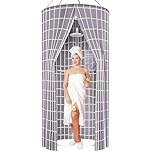 PFOIBOU Duschvorhang Rund, Duschvorhang Rund Hängend 100x200 cm, Duschvorhänge Outdoor für Outdoor Camping,Strand, Dusche, Toilette, Privatsphäre